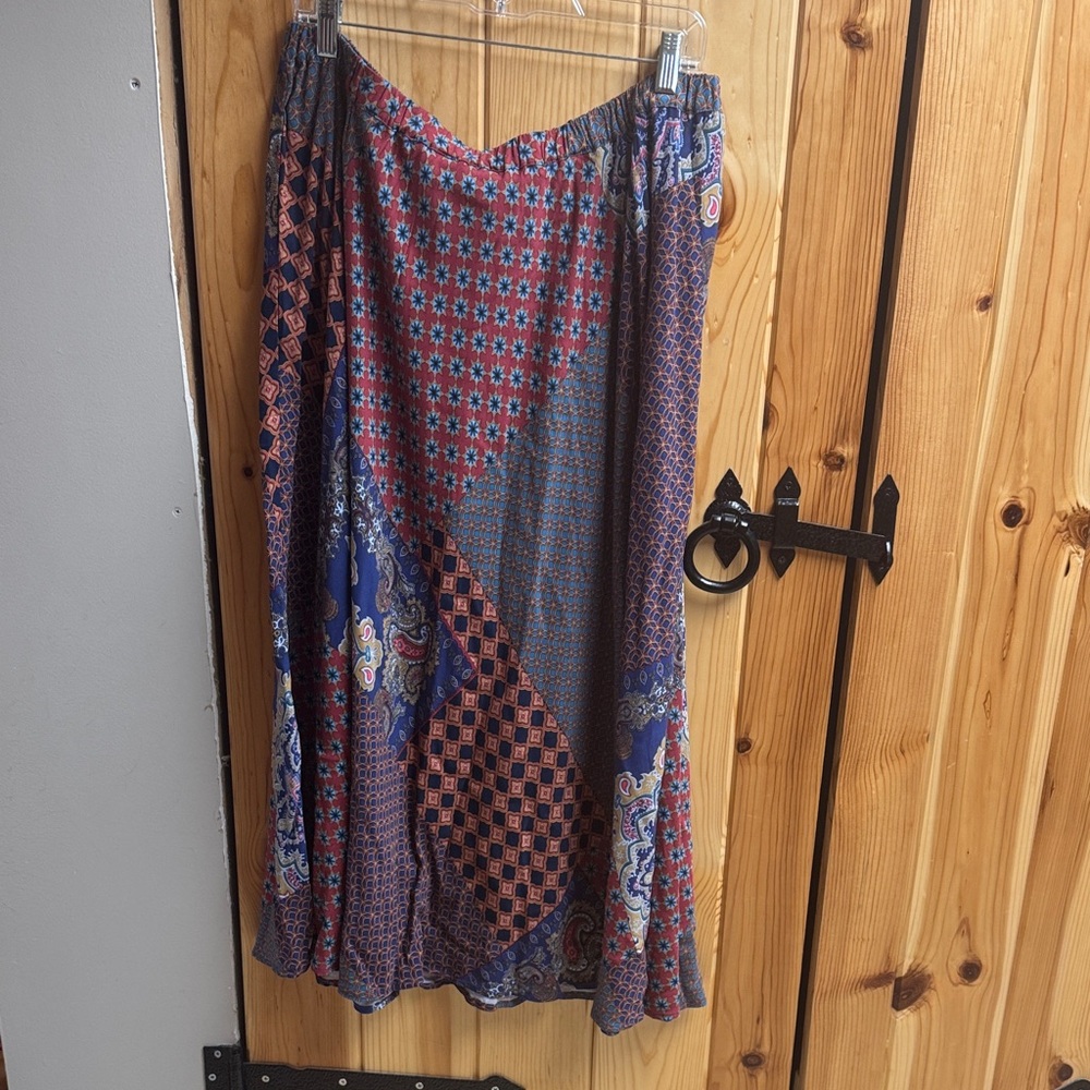 Coldwater Creek Multicolor Patchwork Maxi Skirt - image 1